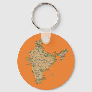 Llavero India Map Keychain