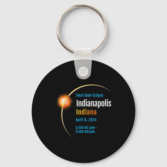 Llavero Indiana En Eclipse Solar Total 2024 (Anverso)