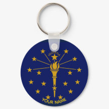 Indiana State Flag Keychain ID Etiqueta TU NOMBRE