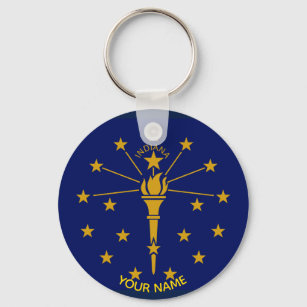 Llavero Indiana State Flag Keychain ID Etiqueta TU NOMBRE
