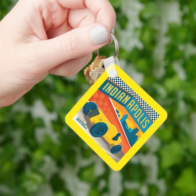 Llavero Indianápolis, Indiana | Racer de vintage (Mano)