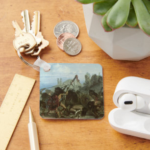 Llavero Indios antiguos, Danza del Bisonte por Karl Bodmer