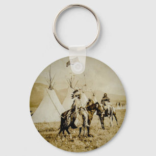Llavero Indios fanáticos vintage nativos estadounidenses g