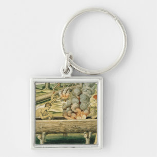 Llavero Indios que hacen una canoa de cobertizo