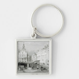 Llavero Indique la calle, Boston, grabada por S.Lacey