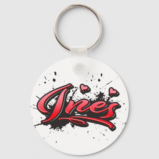 Llavero Ines Red Heart Graffiti Schlüsselanhänger (Anverso)