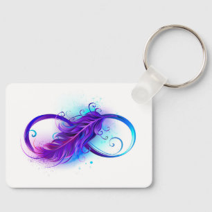 Llavero Infinito con plumas púrpura