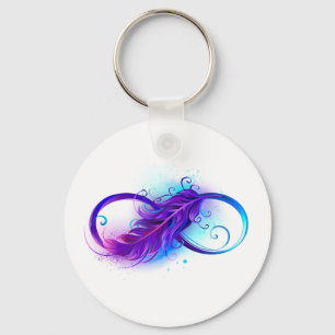 Llavero Infinito con plumas púrpura