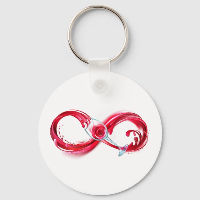 Llavero Infinito con vino Rojo (Anverso)