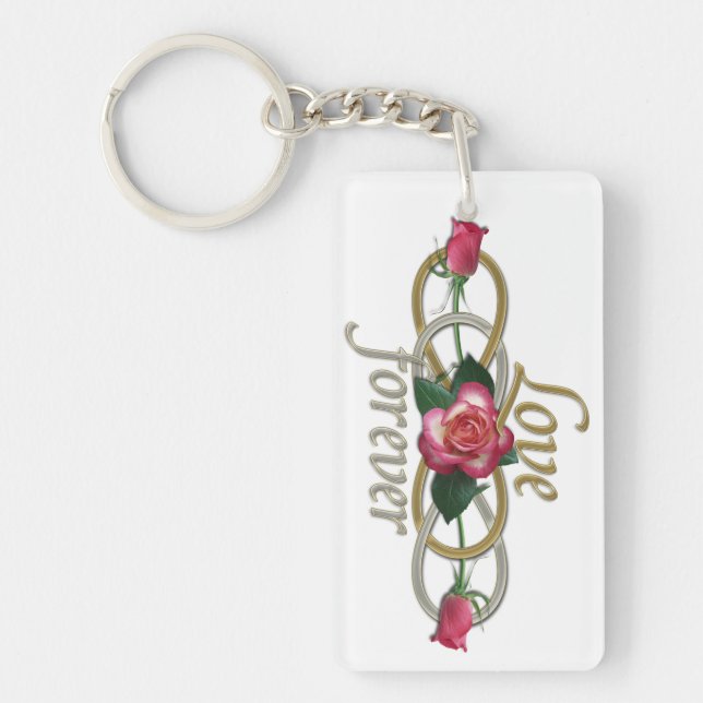 Llavero Infinito doble - Rosas Amor para siempre (Frente)