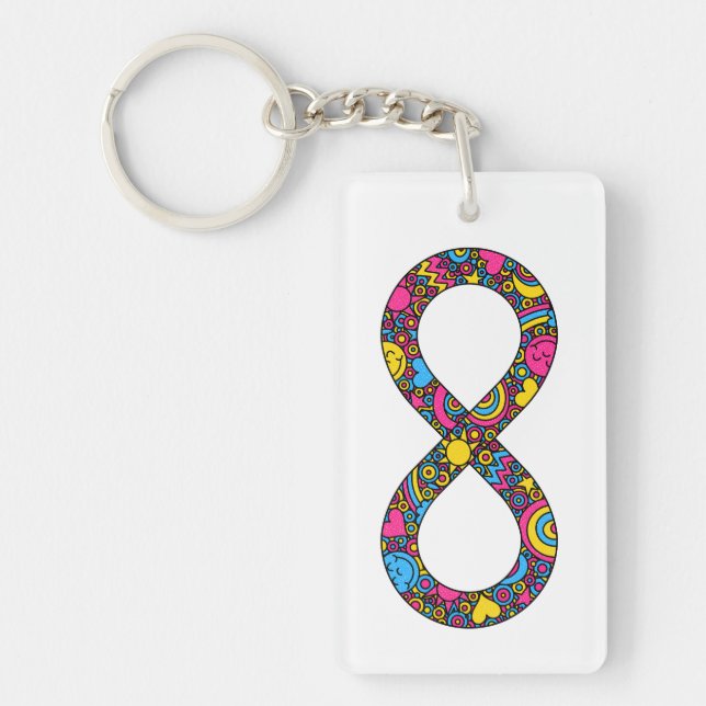 Llavero Infinito Neurodiverso Pansexual Primo ilimitado (Frente)