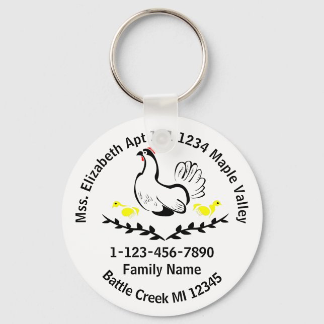 Llavero Información de contacto familiar olvidada de la ma (Anverso)