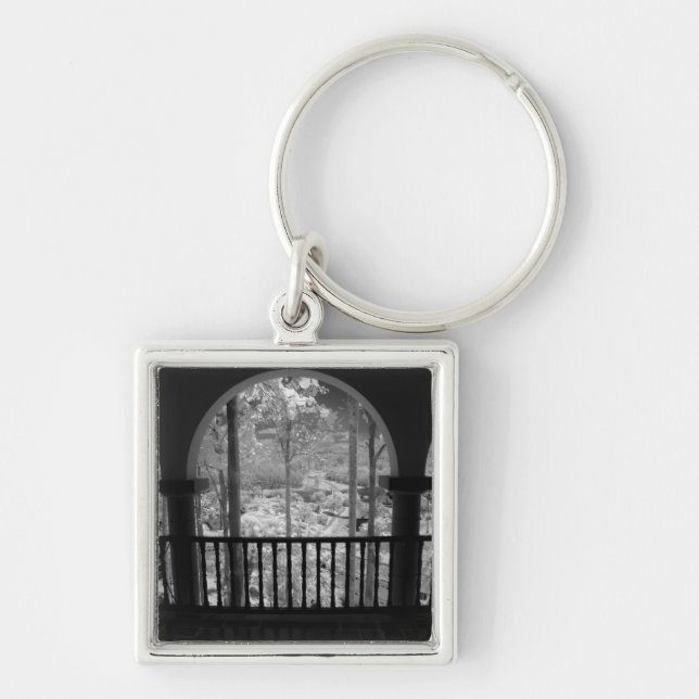 Llavero Infrarrojo de árboles edificios y senderos en Las  (Frente)