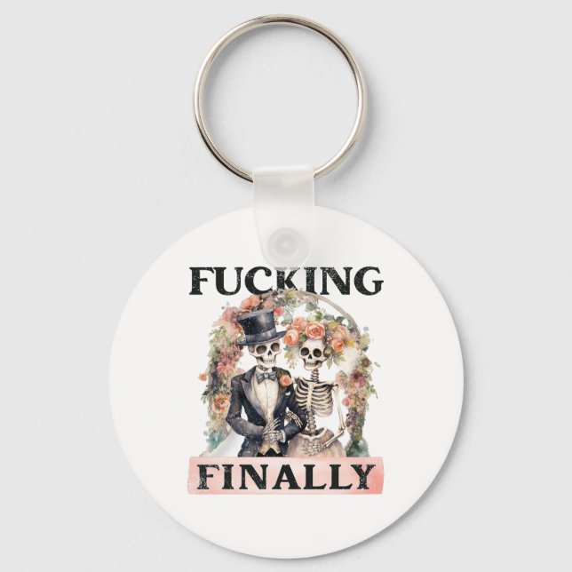 Llavero Ing Por Última Noviaria Skeleton Bride Groom Hallo (Anverso)