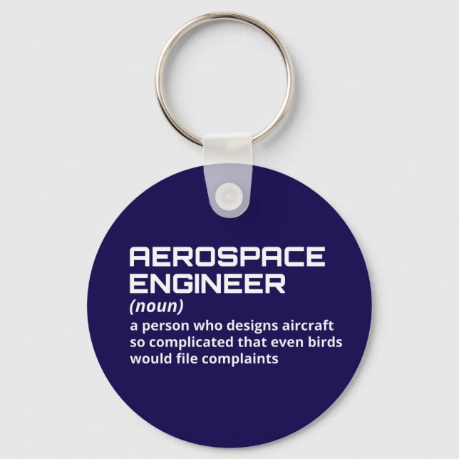 Llavero Ingeniero aeroespacial: divertida definición W-2 (Anverso)