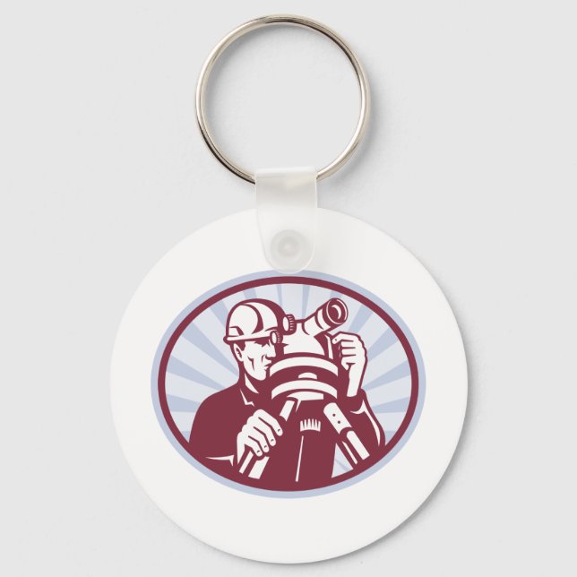 Llavero Ingeniero de encuestas Theodolite Estación total (Anverso)