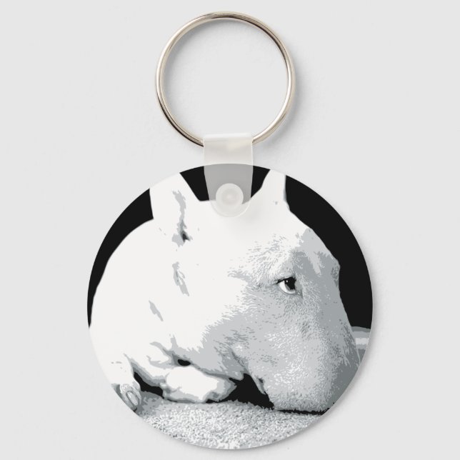Llavero Inglés Bull Terrier, Pop Art Print (Anverso)
