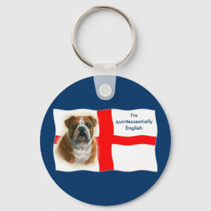 Llavero inglés de la bandera y del bulldog