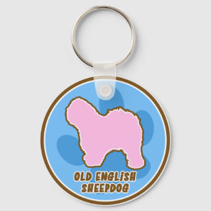 Llavero inglés viejo de moda del perro pastor