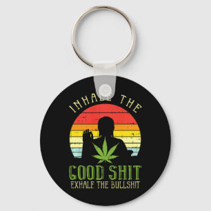 Llavero Inhala Bien Exhala Bull Weed Regalo de Yoga Premiu
