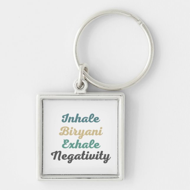 Llavero Inhale Biryani Exhale Negatividad Keychain (Frente)