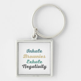 Llavero Inhale Brownies Exhale Negatividad Keychain