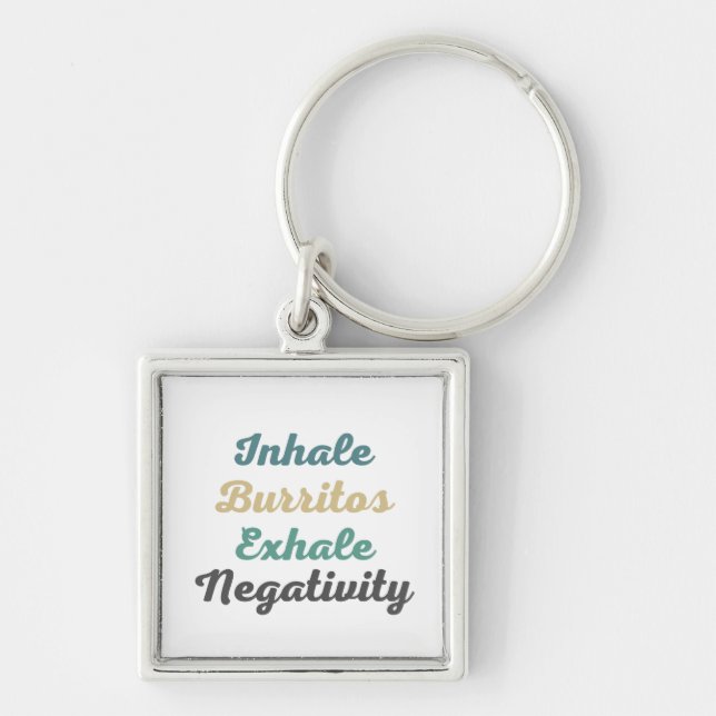 Llavero Inhale Burritos Exhale Negatividad Keychain (Frente)