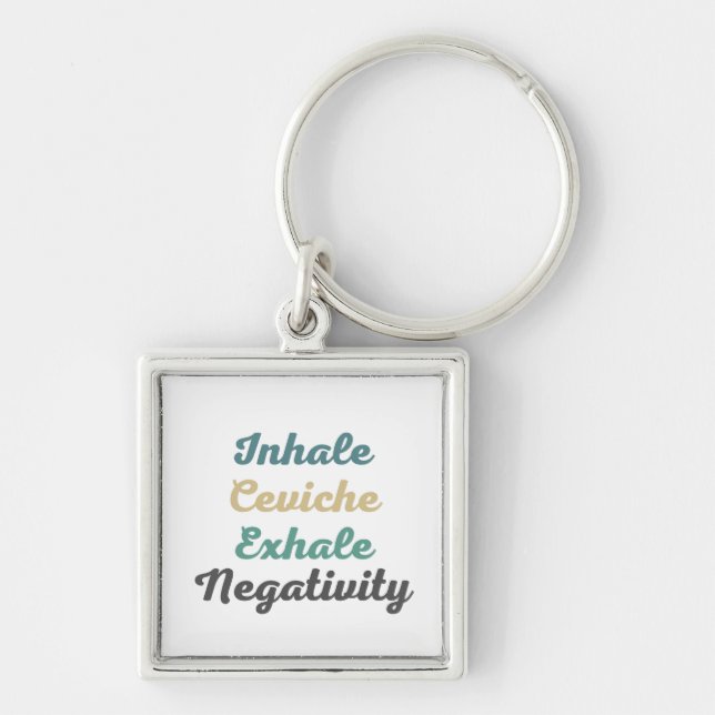 Llavero Inhale Ceviche Exhale Negatividad Keychain (Frente)