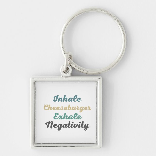 Llavero Inhale Cheeseburger Exhale Negatividad Keychain (Frente)