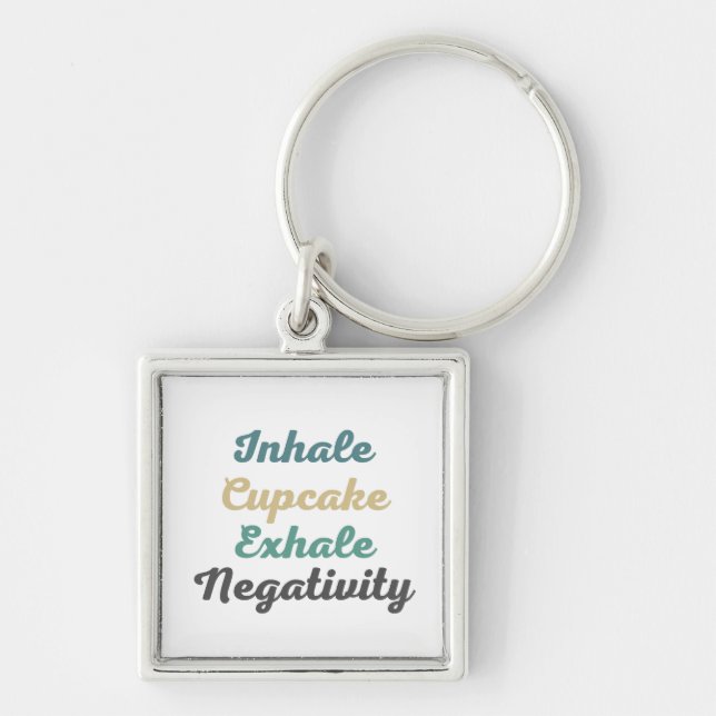 Llavero Inhale Cupcake Exhale Negatividad Keychain (Frente)