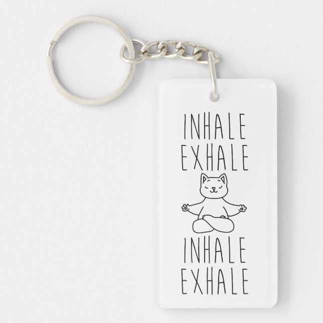 Llavero inhale Exhale yoga cat (Frente)
