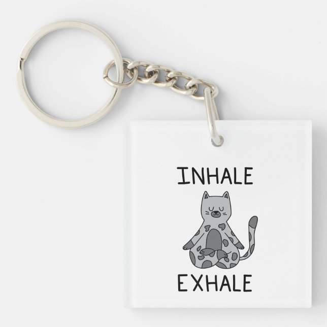 Llavero Inhale Exhale Yoga Cat (Frente)
