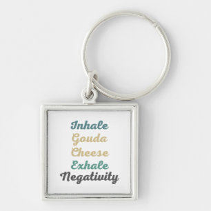 Llavero Inhale Gouda Queso Exhale Negatividad Keychain