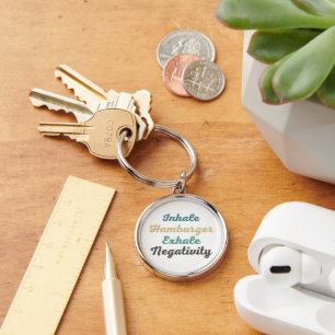 Llavero Inhale Hamburger Exhale Negatividad Keychain