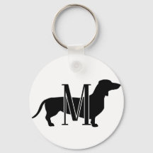 Inicial de Monograma 'Amo a los Dachshunds' Siluet