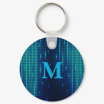Inicial de monograma con brillo azul elegante