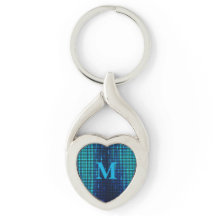 Inicial de monograma con brillo azul elegante