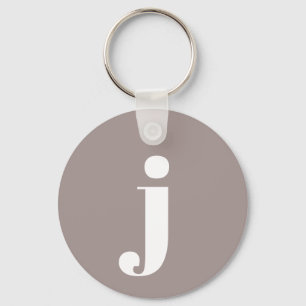 Llavero Inicial monogramado minimalista en Taupe Brown
