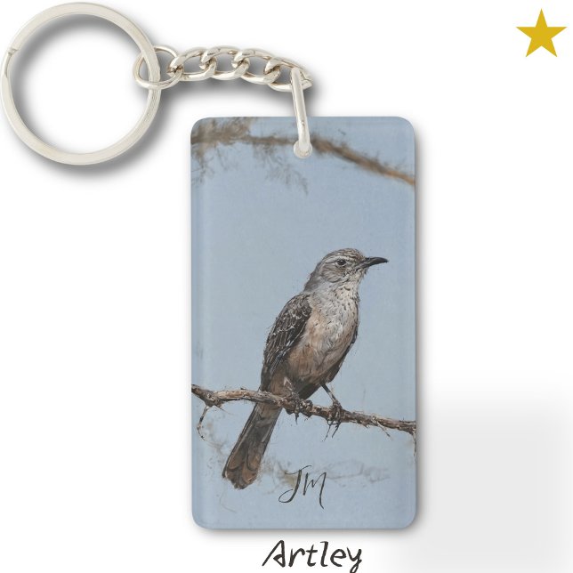 Llavero Iniciales de pintura de pájaros de Mockingbird del (Subido por el creador)