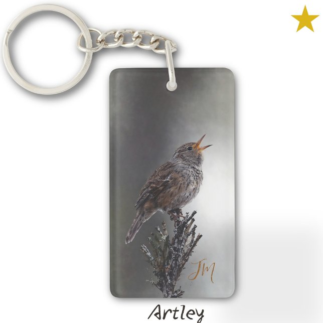 Llavero Iniciales de pintura de pájaros Wren de la Casa de (Subido por el creador)
