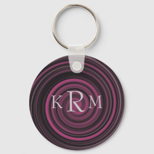 Llavero Iniciales Monogramadas Plum Swirls Keychain