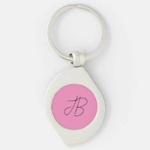 Llavero Iniciales monogramo de caligrafía plana de moda ro