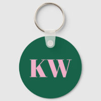 Iniciales Personalizadas Modernas Rosa Verde Monog
