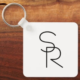 Llavero Iniciales superpuestas de aspecto moderno