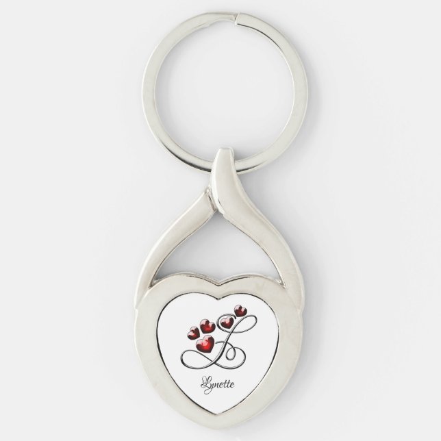 Llavero Iniciales y corazones (Anverso)