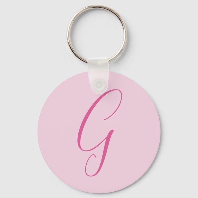 Llavero Initial Letter Monogram Light Pink Plain Chic (Anverso)