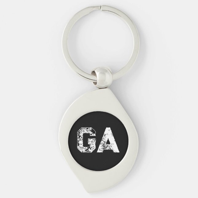 Llavero Initial Letters Monogram Black White Plain Simple (Anverso)