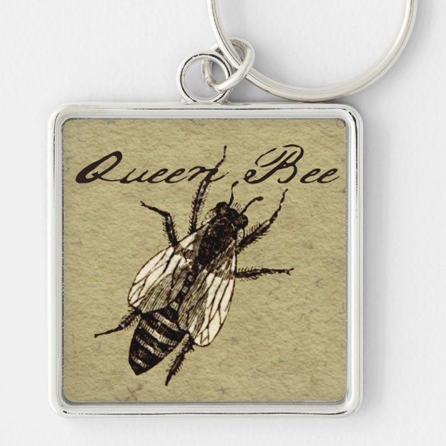 Llavero Inscripción de Bug de Vida Silvestre Queen Bee (Frente)