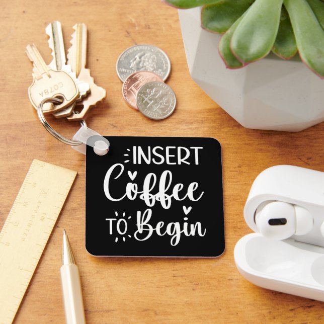 Llavero Insertar Café Para Comenzar Con Una Cita Humorísti (Escritorio )