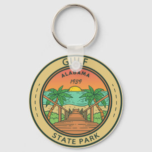 Llavero Insignia circular del Parque Estatal Gulf State Al